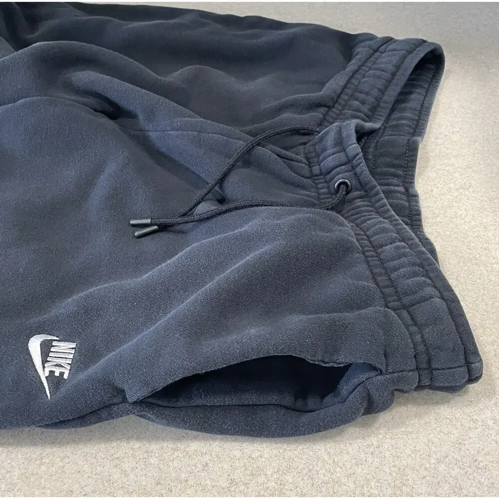 Nike Swoosh Athletic Club Jogger Fleece Pants Men’s Medium Sweatpants Black EUC